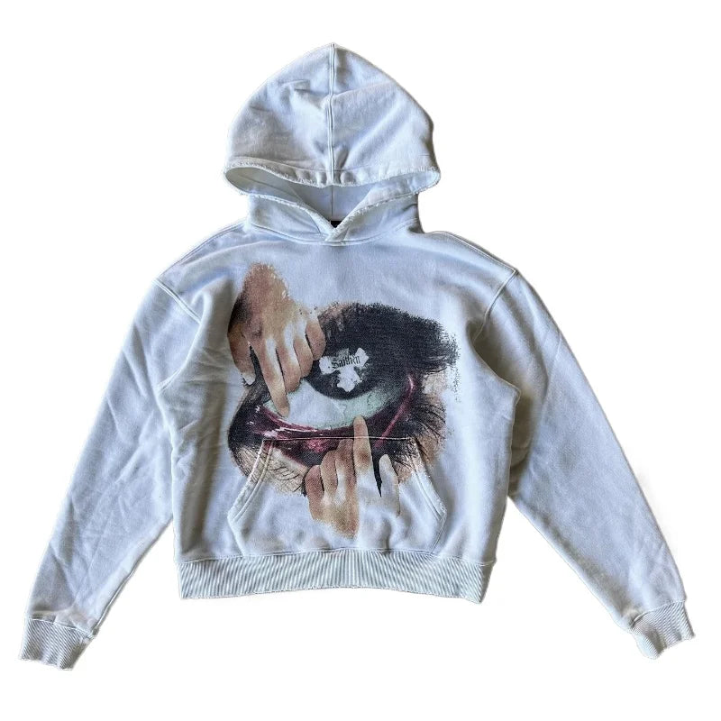 MadeForStyle Y2K Big Eyes Hoodie – Retro Streetwear Oversized Sweatshirt for Men & Women